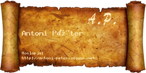 Antoni Péter névjegykártya